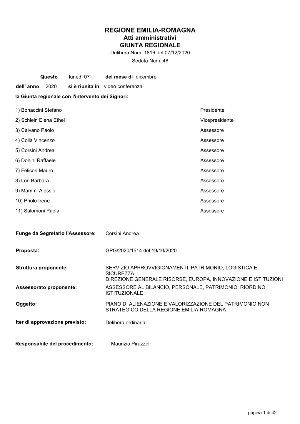 Finanze Ai Fini Degli Adempimenti Connessi in Materia in Occasione Del Bilancio Di Previsione 2021 E Pluriennale 2021- 2023; Dato Atto Altresì Che Ai Sensi Dell’Art