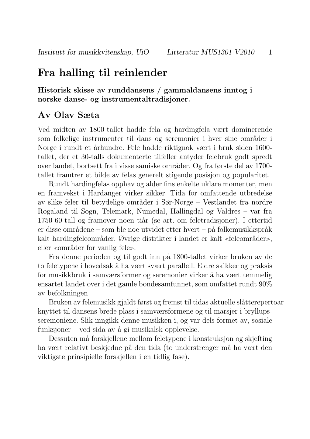 Fra Halling Til Reinlender