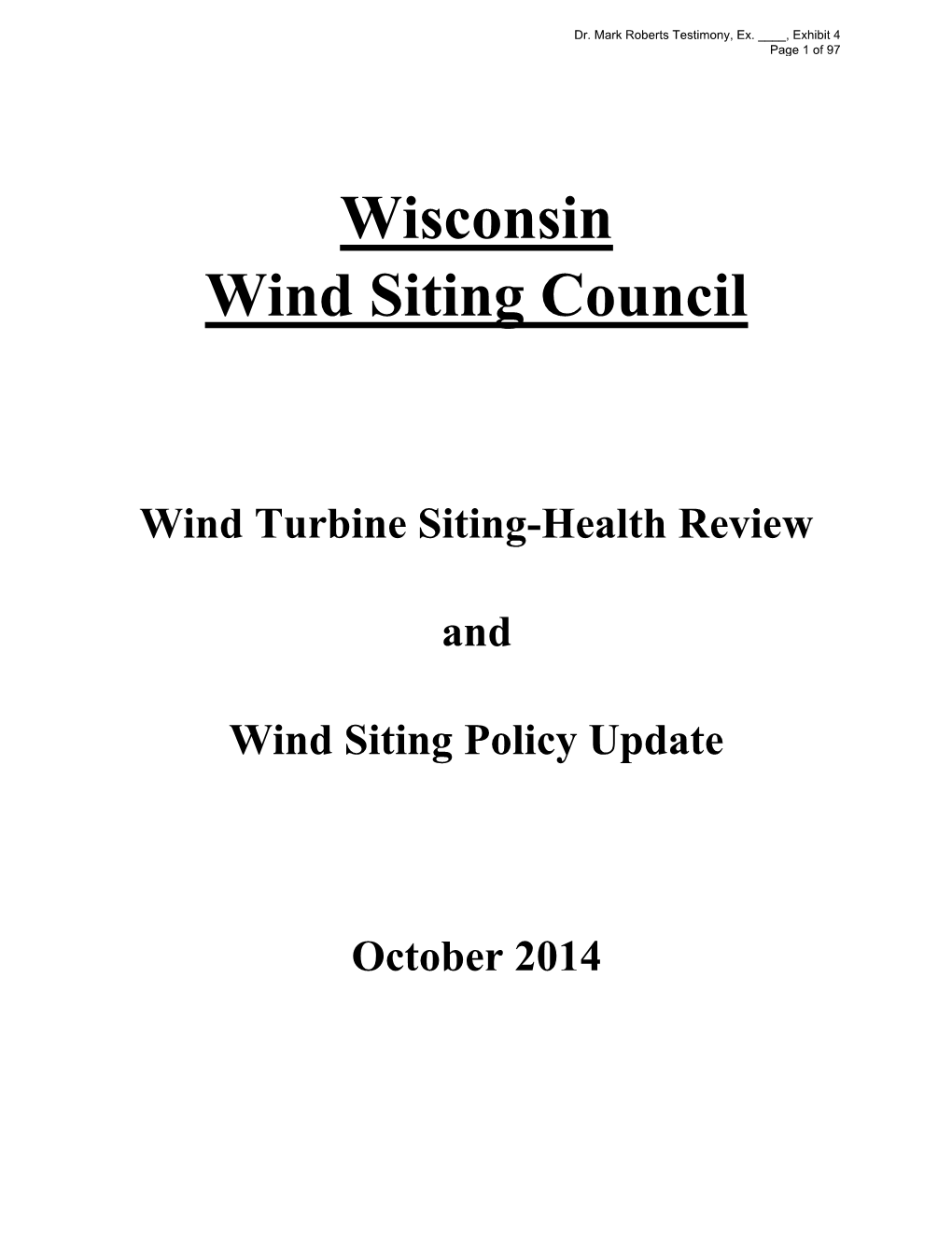 Wisconsin Wind Siting Council