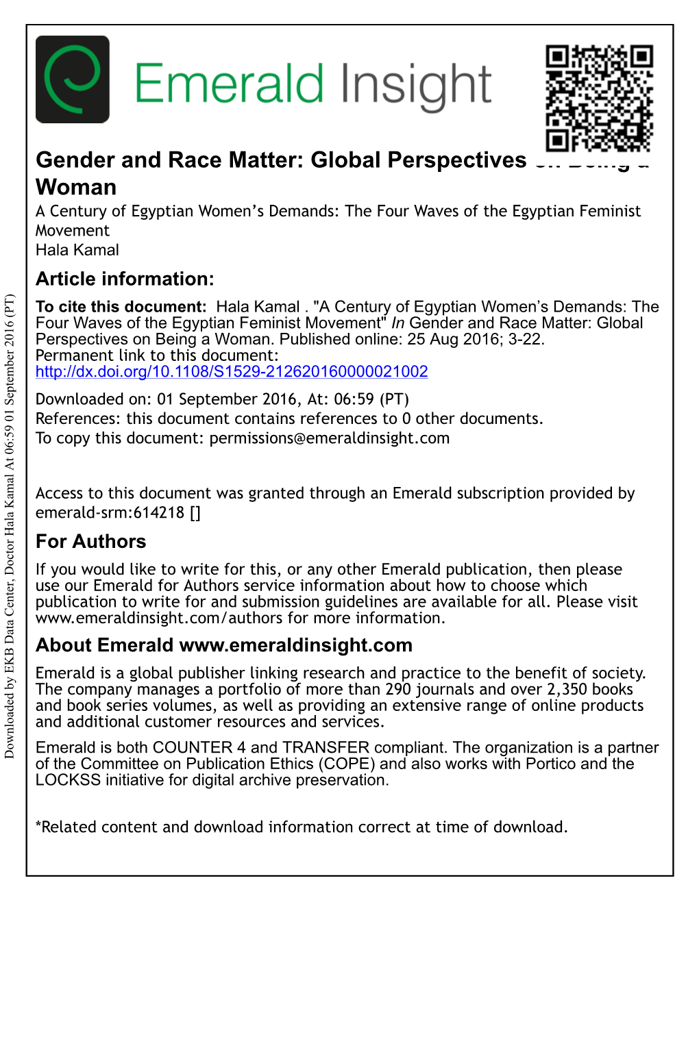 A Century of Egyptian Women's Demands