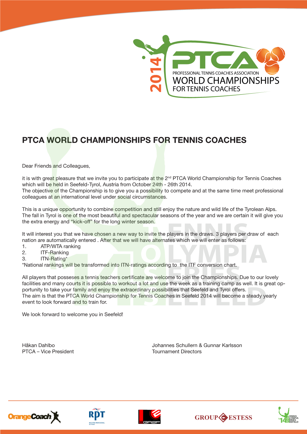 Ptca World Championships for Tennis Coaches