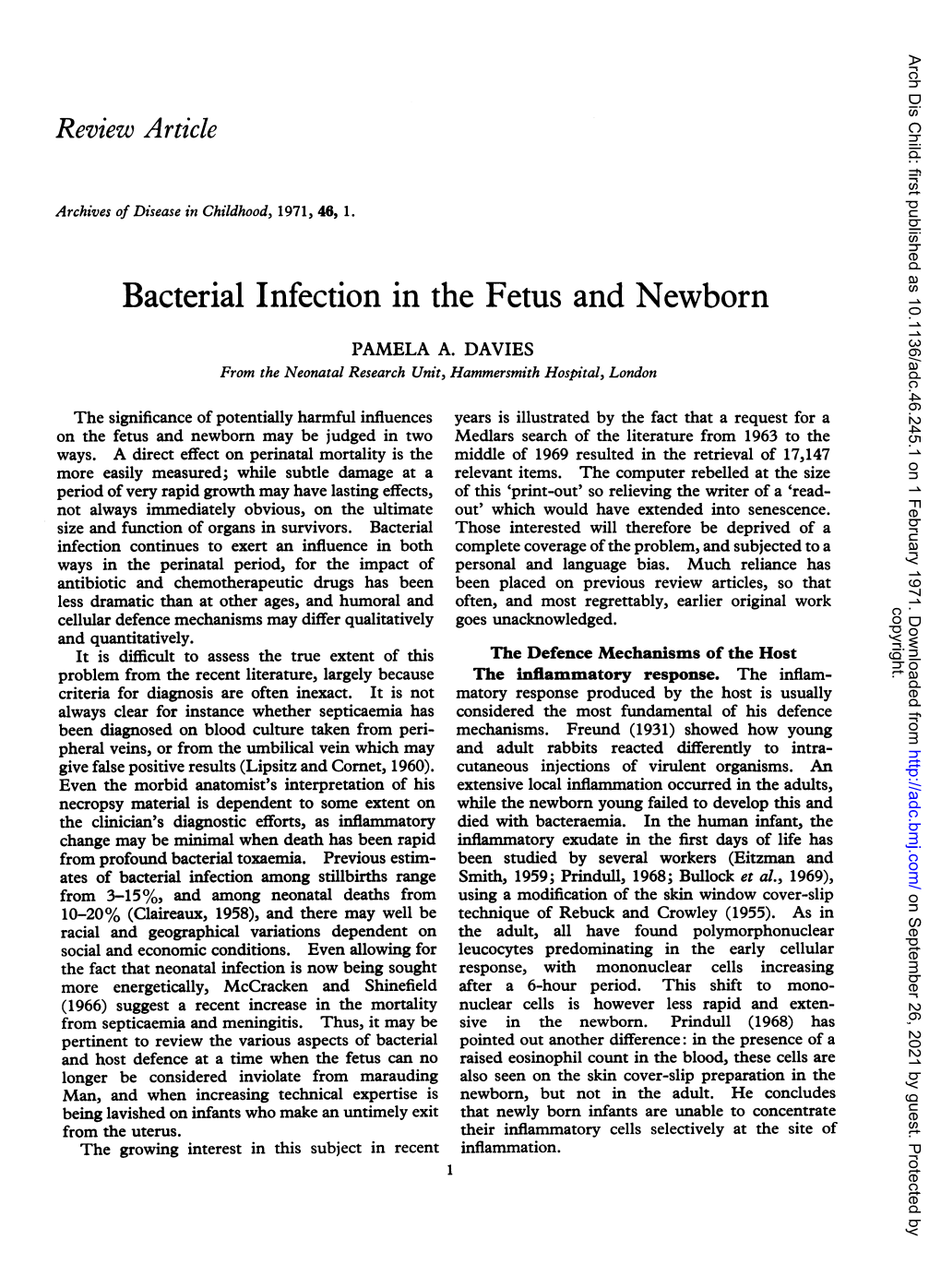 Bacterial Infection in the Fetus and Newborn