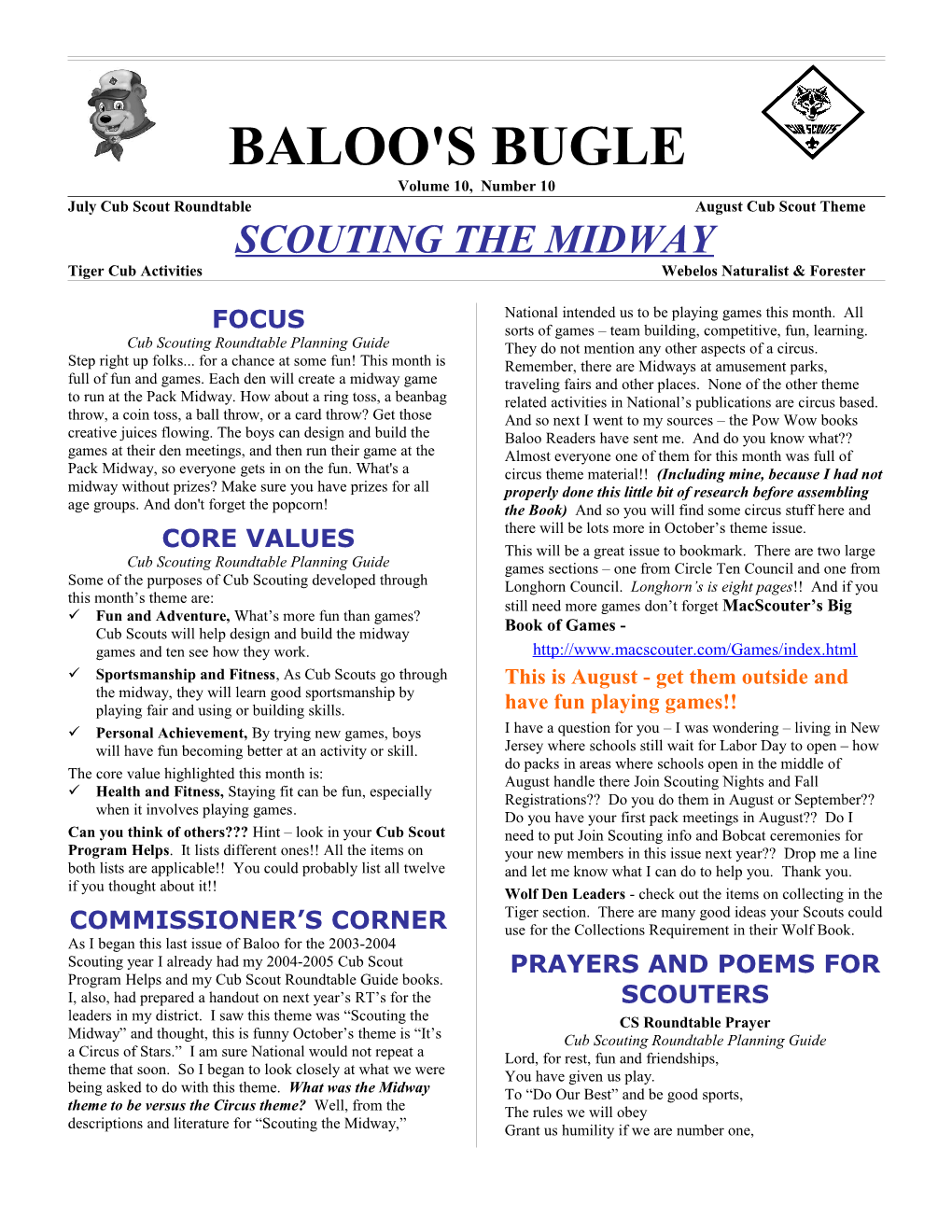 Page 2 BALOO's BUGLE