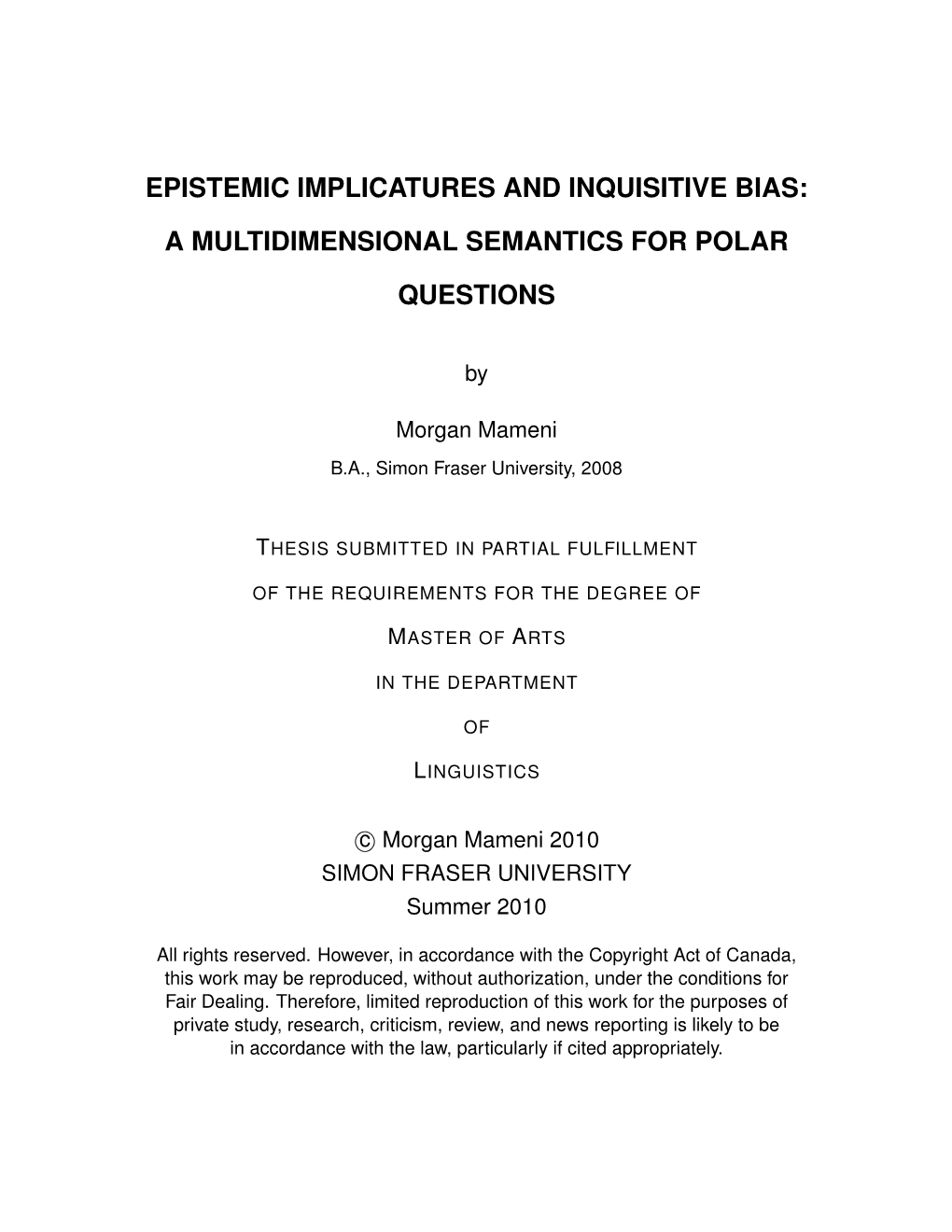 Epistemic Implicatures and Inquisitive Bias: a Multidimensional Semantics for Polar Questions