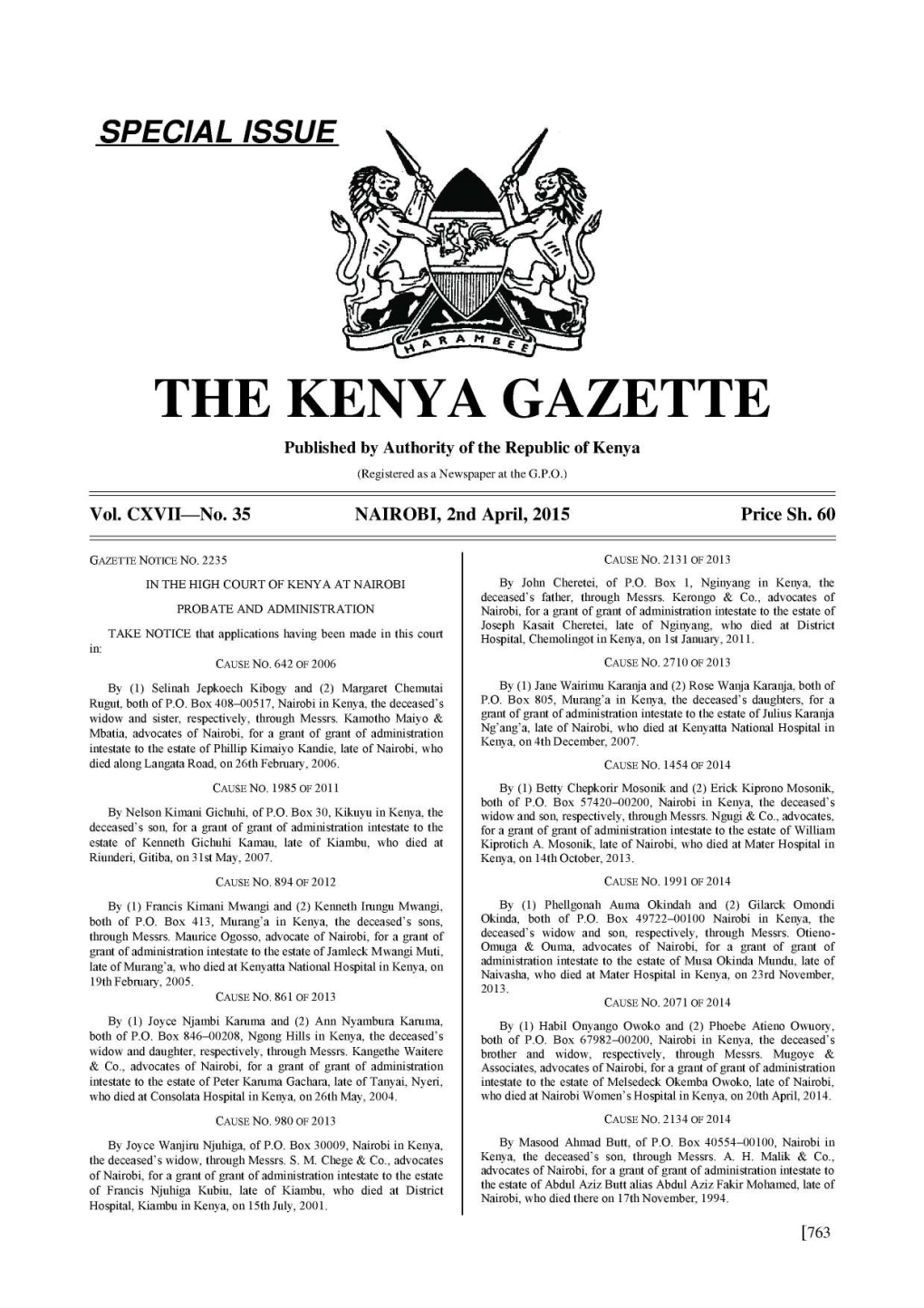 The Kenya Gazette