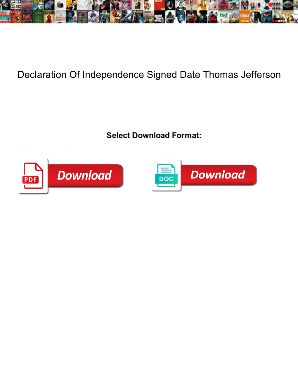 Declaration of Independence Signed Date Thomas Jefferson