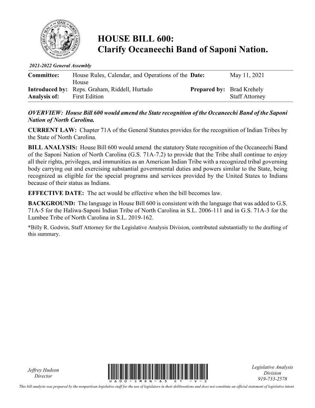 Clarify Occaneechi Band of Saponi Nation