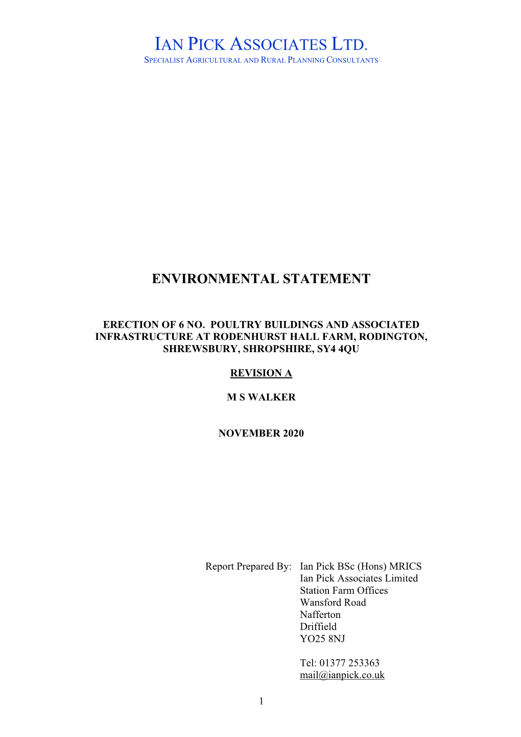 Environmental Statement REV A