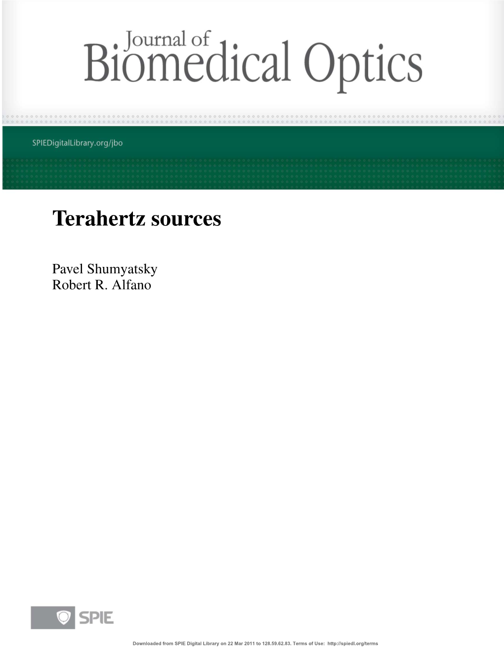 Terahertz Sources