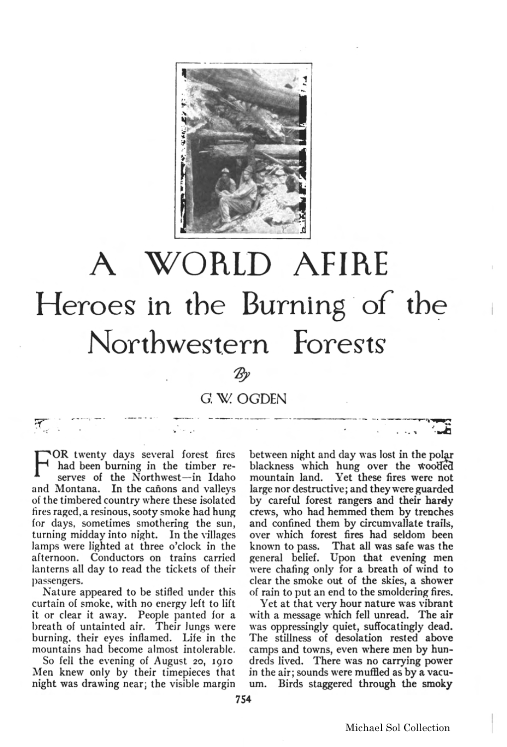 A Worlon AFIRE Th~ Heroes in the Burning 0 of Northwest.Ern Forests ~ G