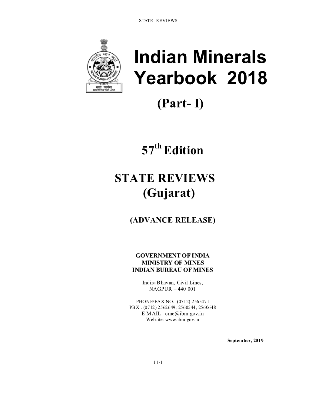 Indian Minerals Yearbook 2018