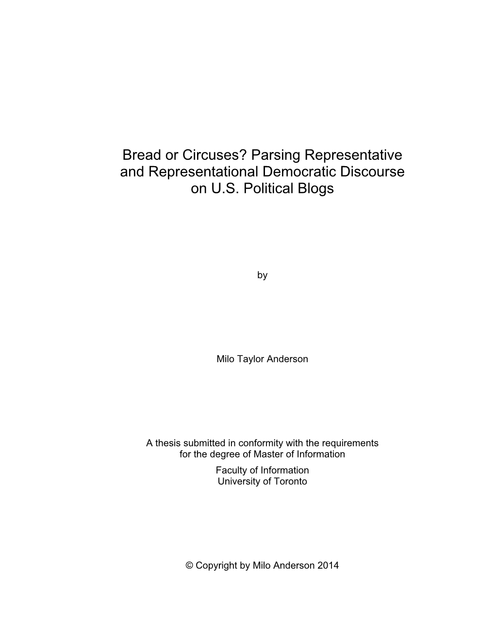 Parsing Representative and Representational Democratic Discourse on US Political Blogs