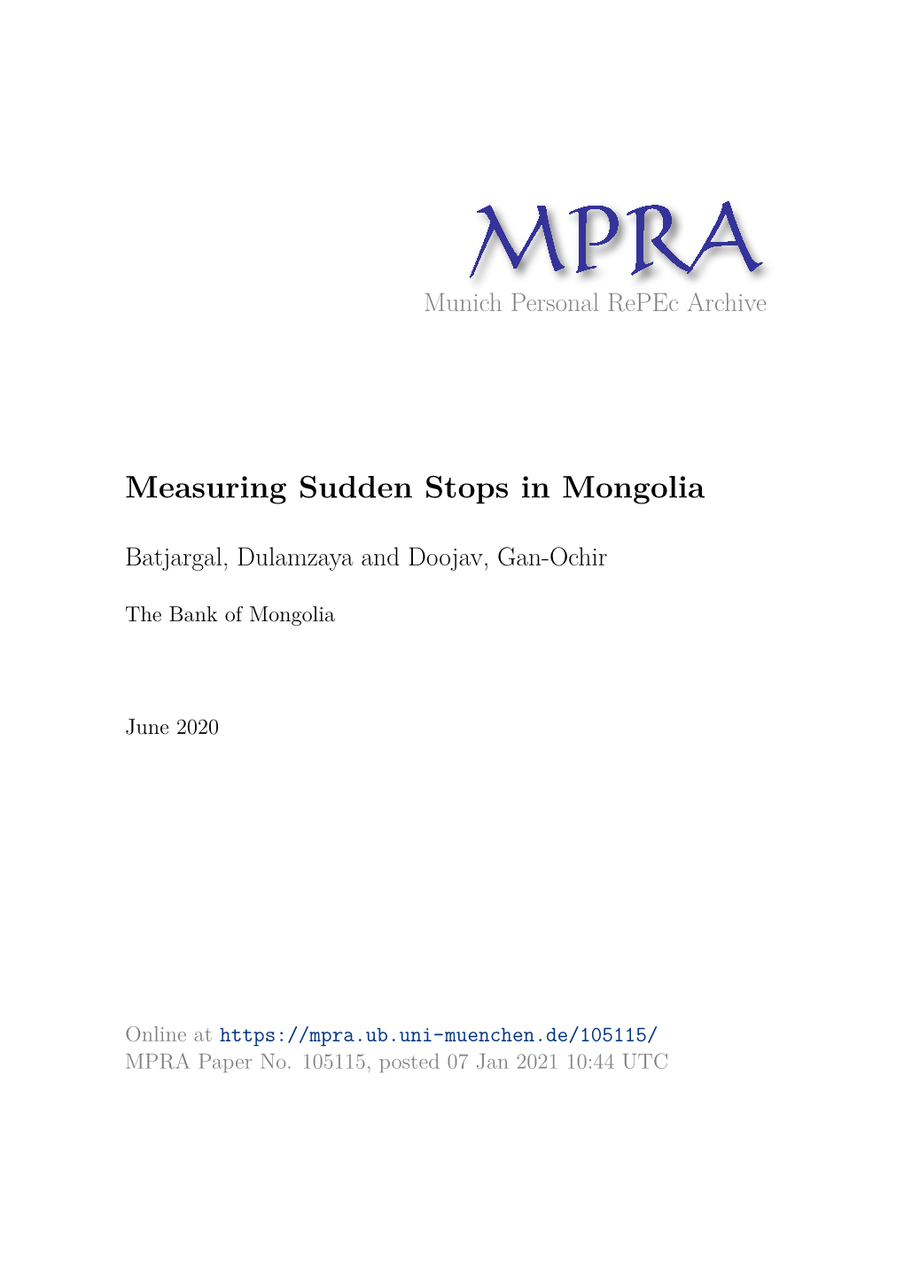 Measuring Sudden Stops in Mongolia