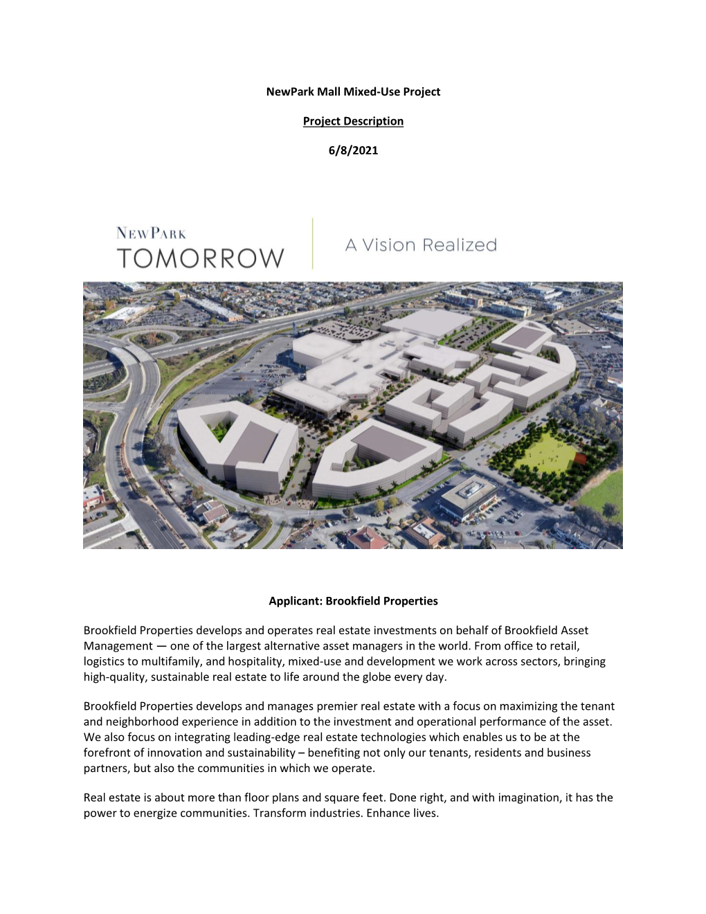 Newpark Mall Mixed-Use Project Project Description 6