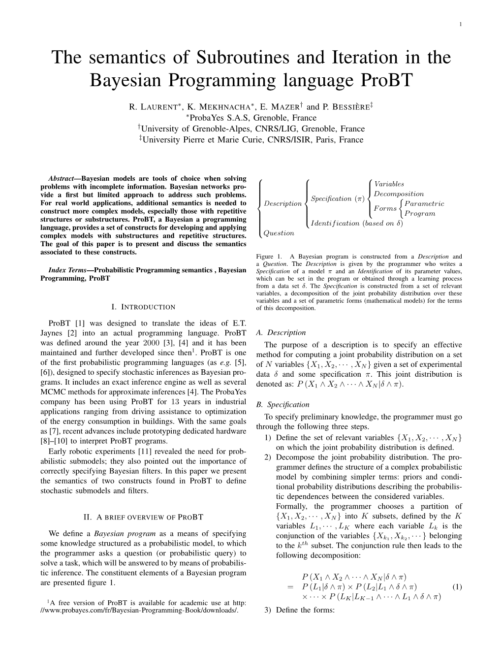 The Semantics of Subroutines and Iteration in the Bayesian Programming Language Probt