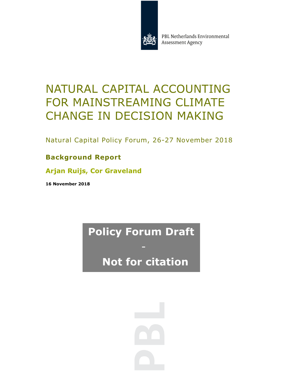 Natural Capital Accounting for Mainstreaming Climate Change In