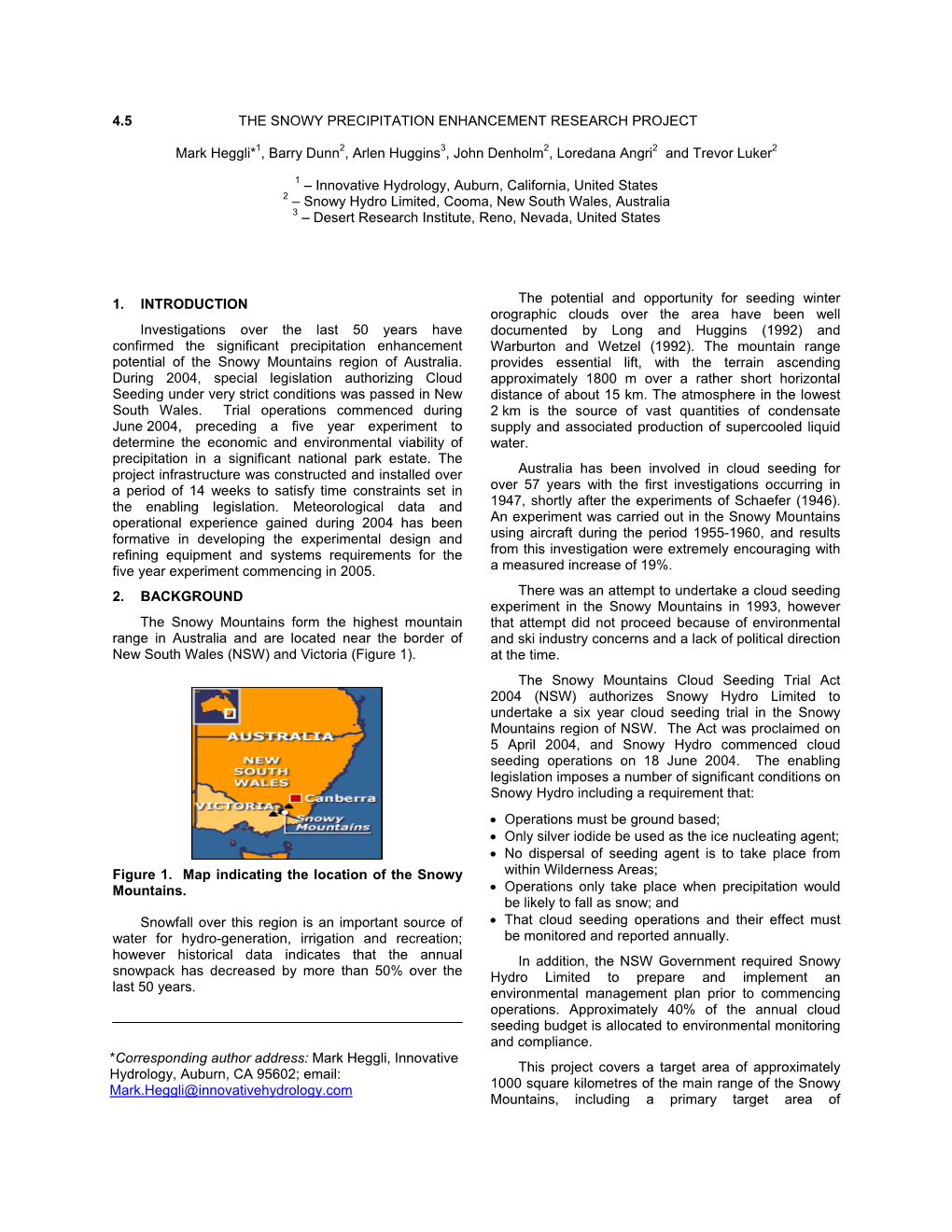 The Snowy Precipitation Enhancement Research Program