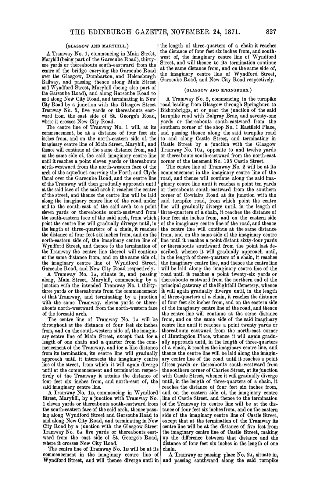 The Edinburgh Gazette, November 24, 1871. 827