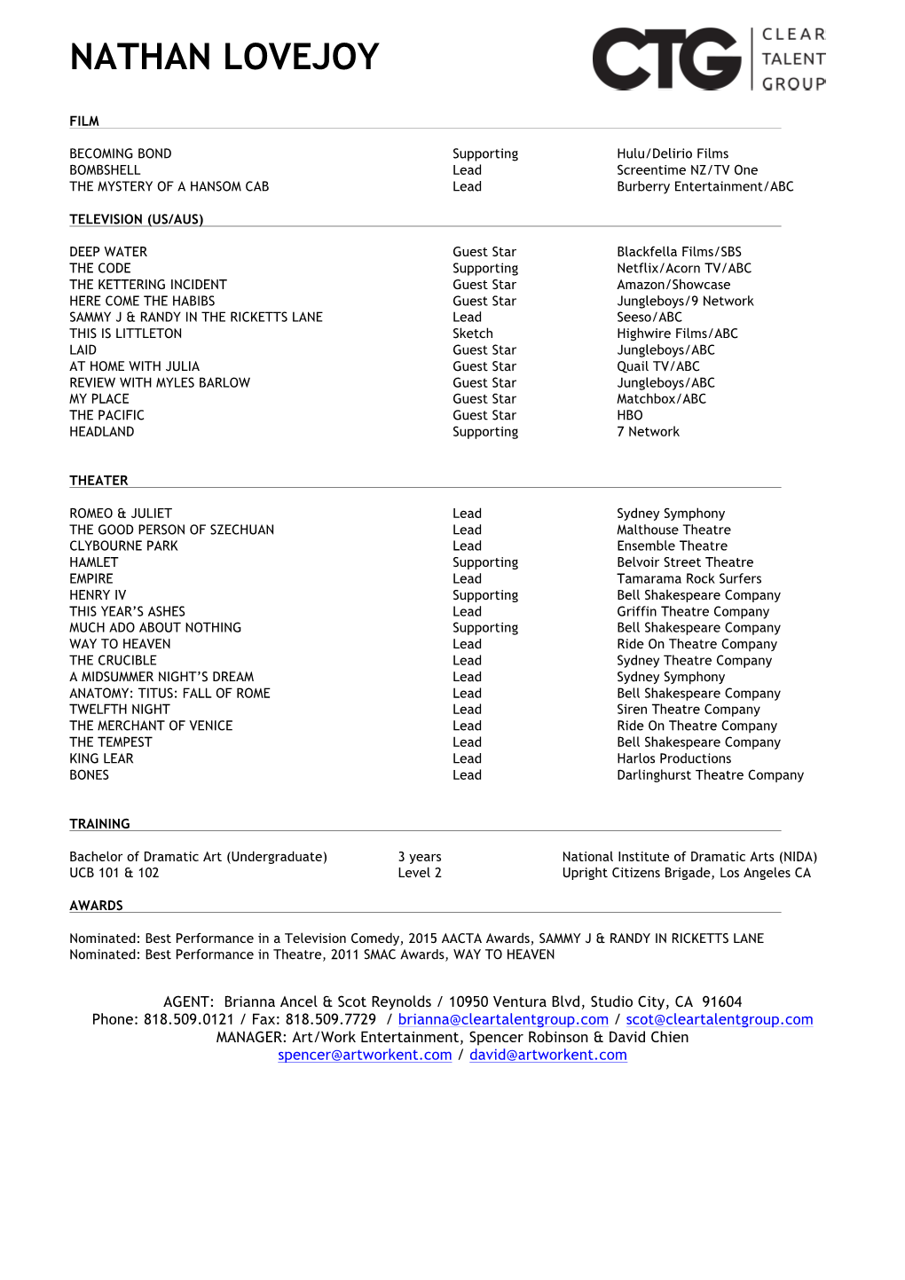 Nathan Lovejoy Resume