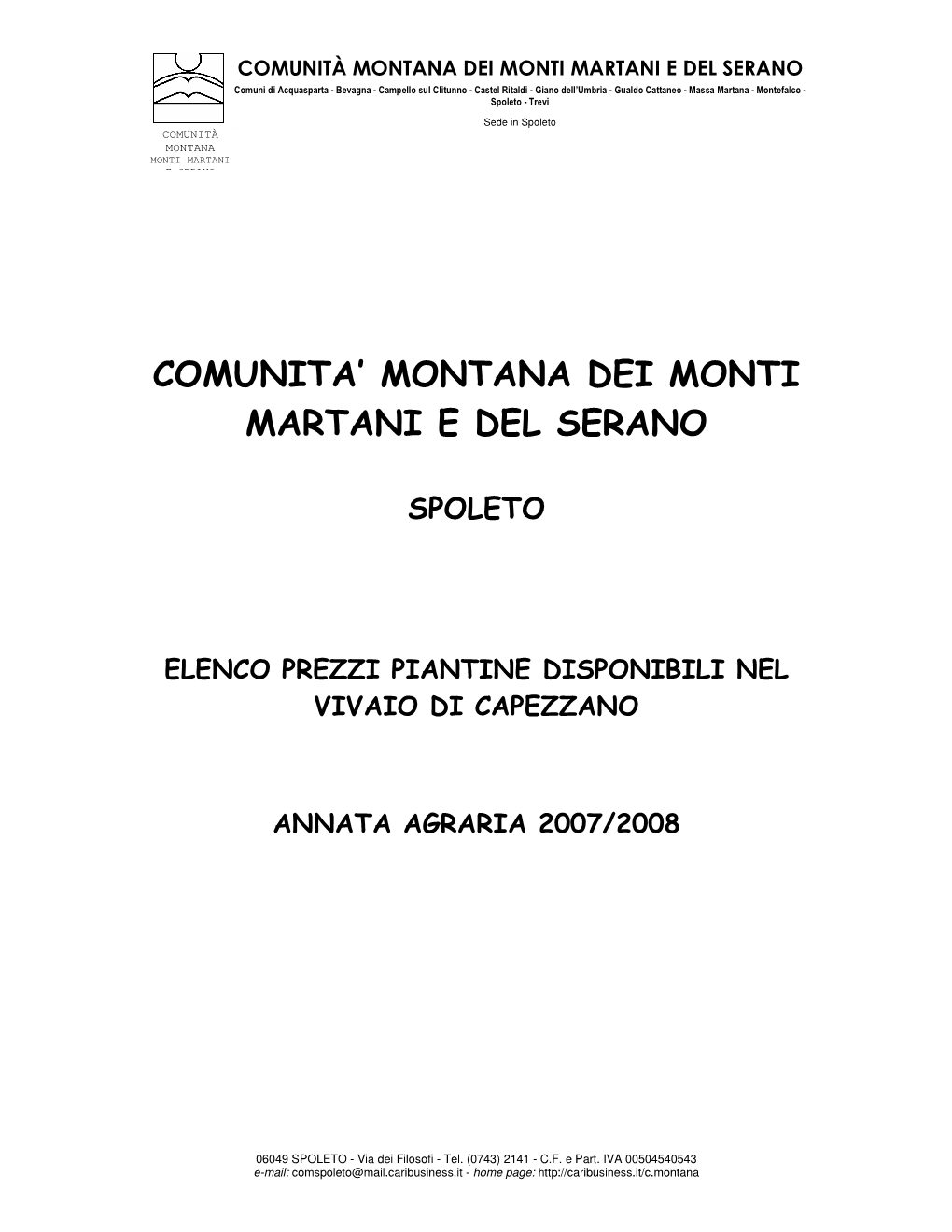 Comunita' Montana Dei Monti Martani E Del Serano