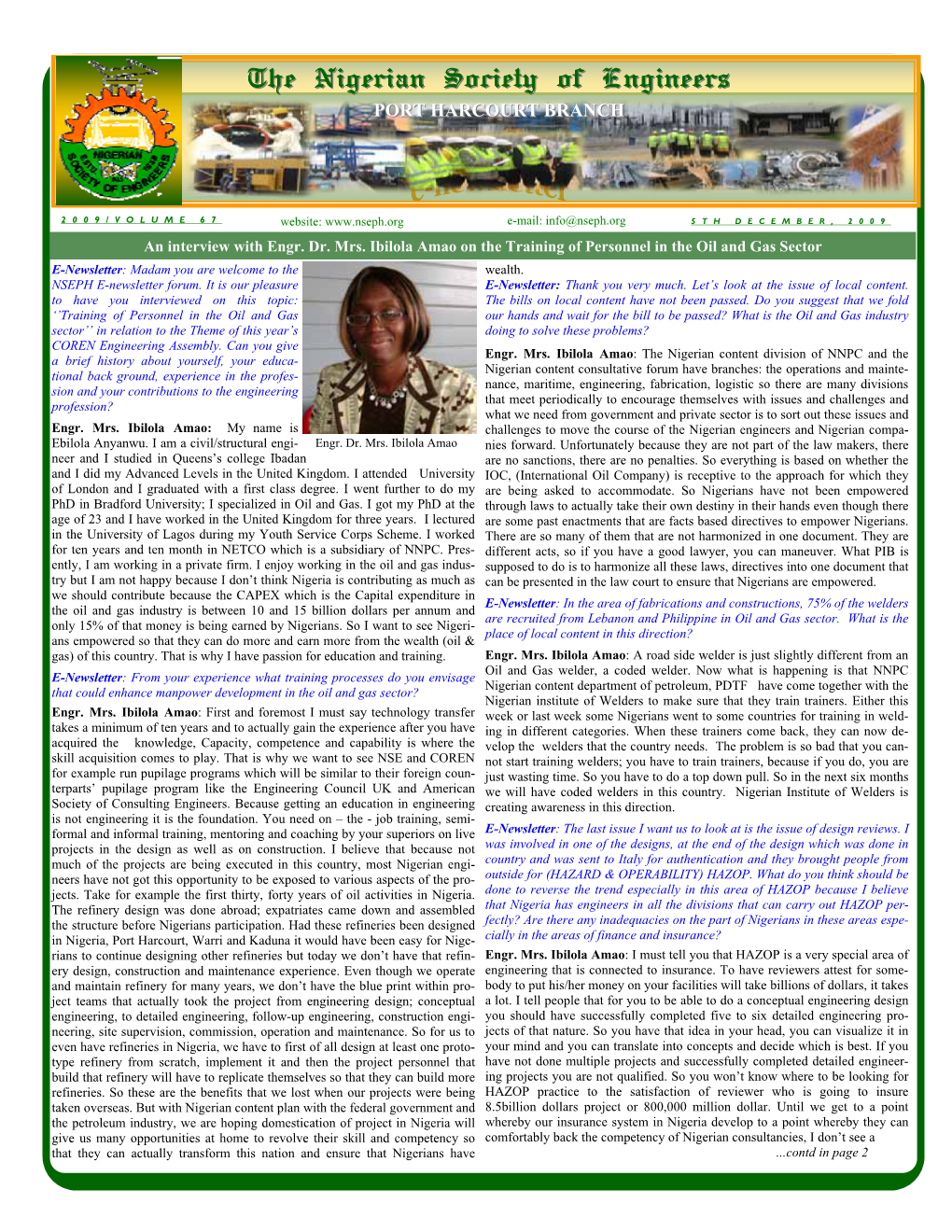 67Th Edition E-Newsletter