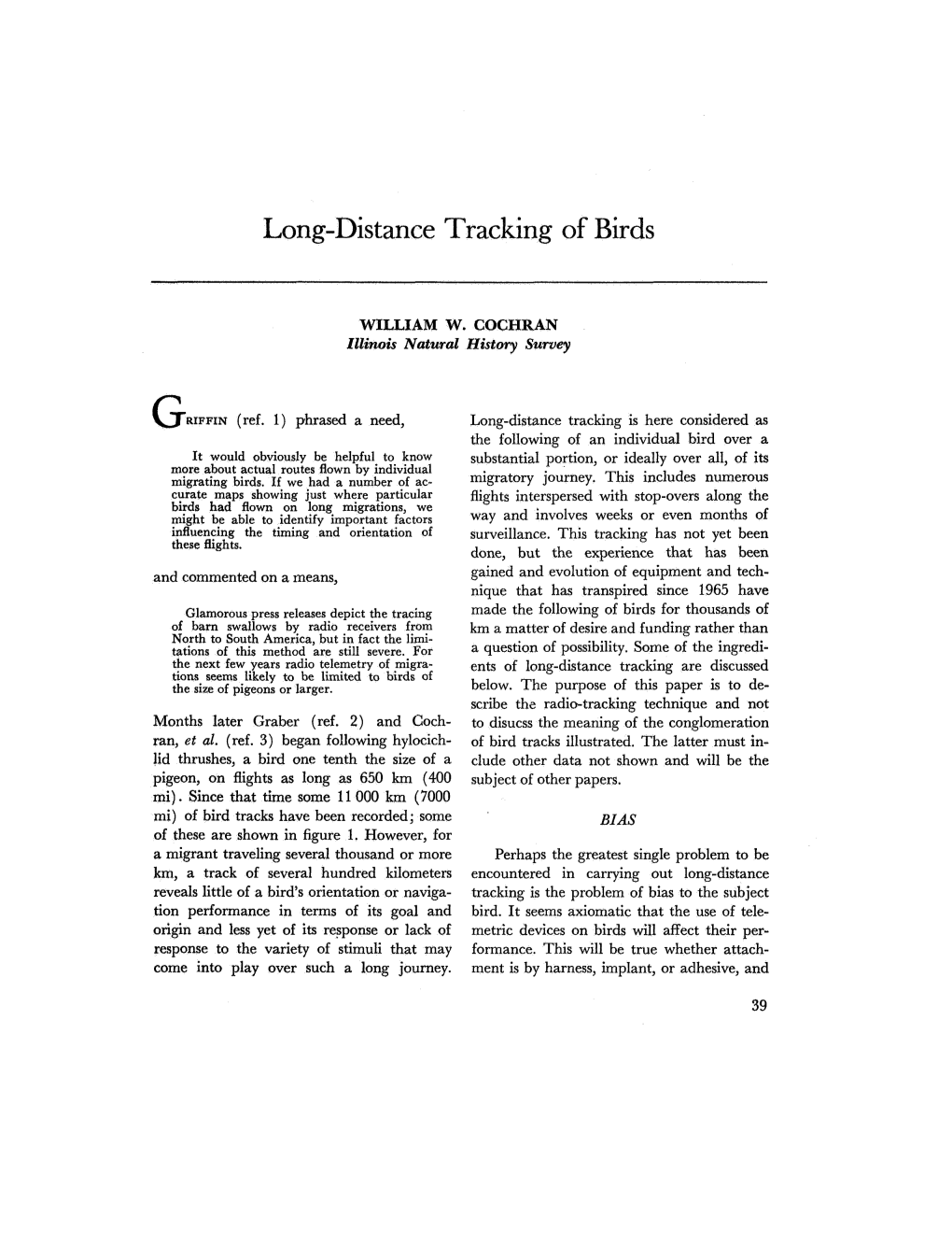 Long-Distance Tracking of Birds