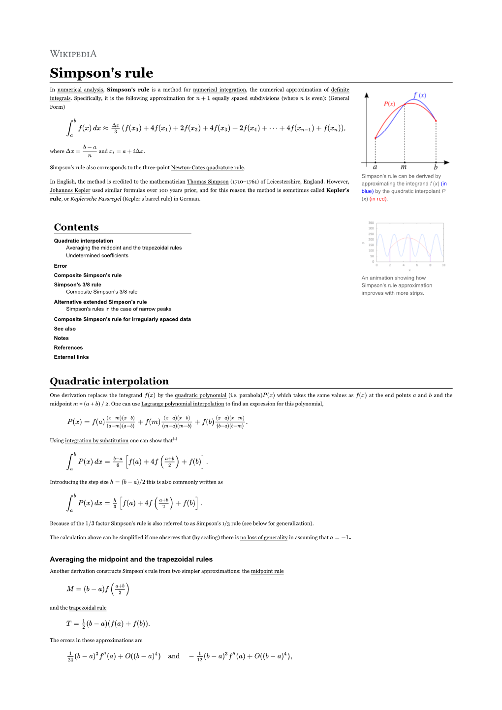 Simpson's Rule