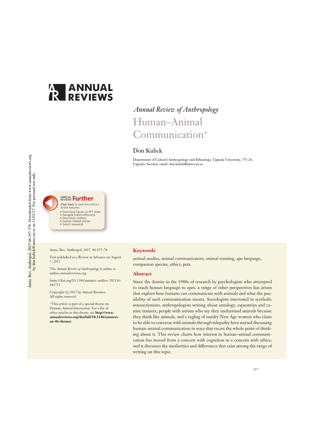 Human–Animal Communication*