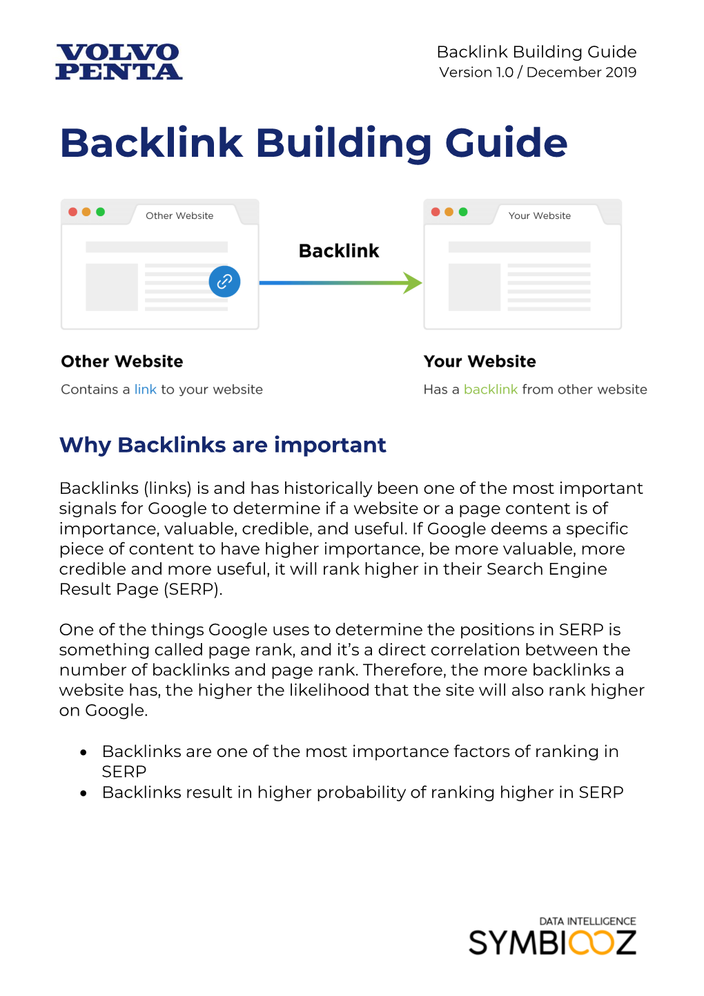 Backlink Building Guide Version 1.0 / December 2019