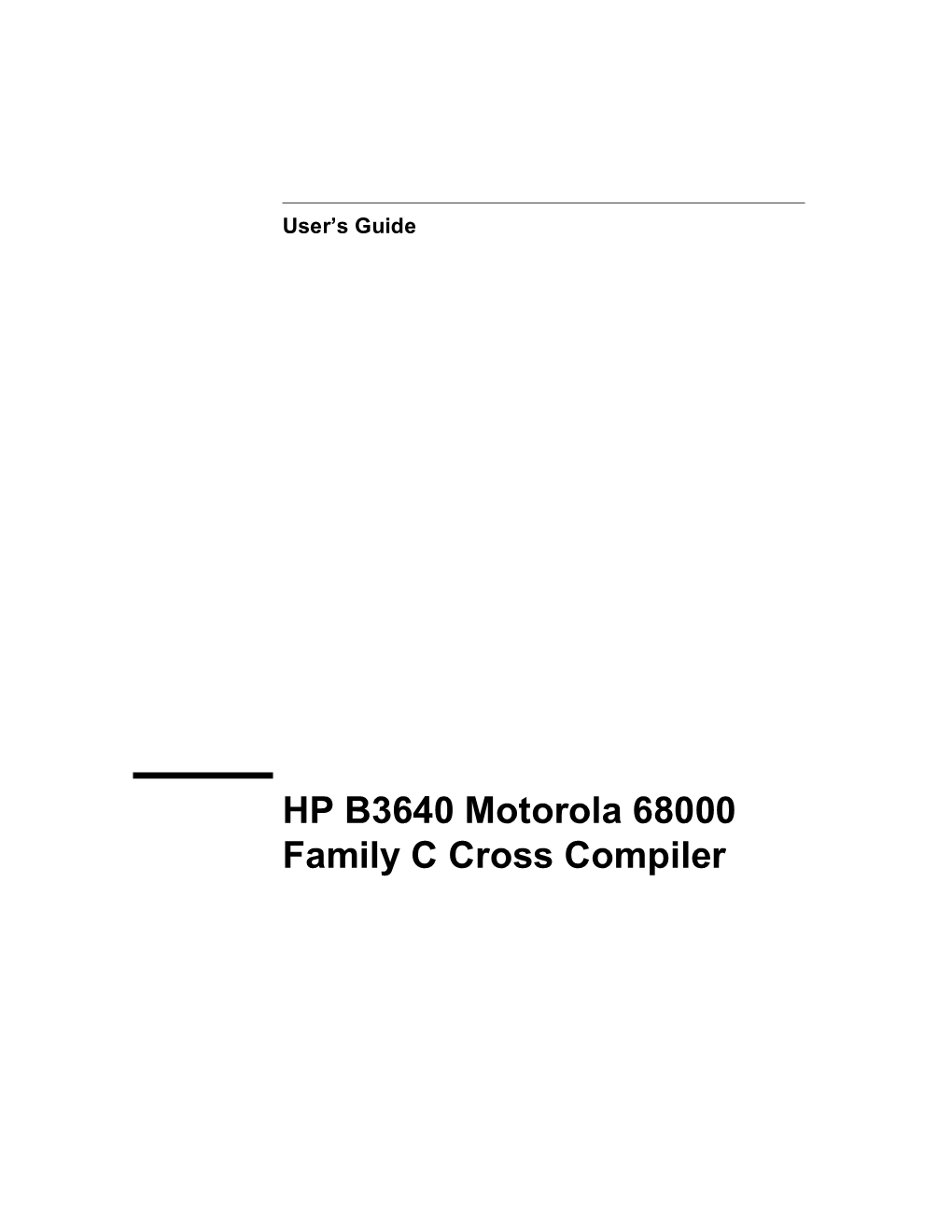 Motorola 68000 Family C Cross Compiler Notice