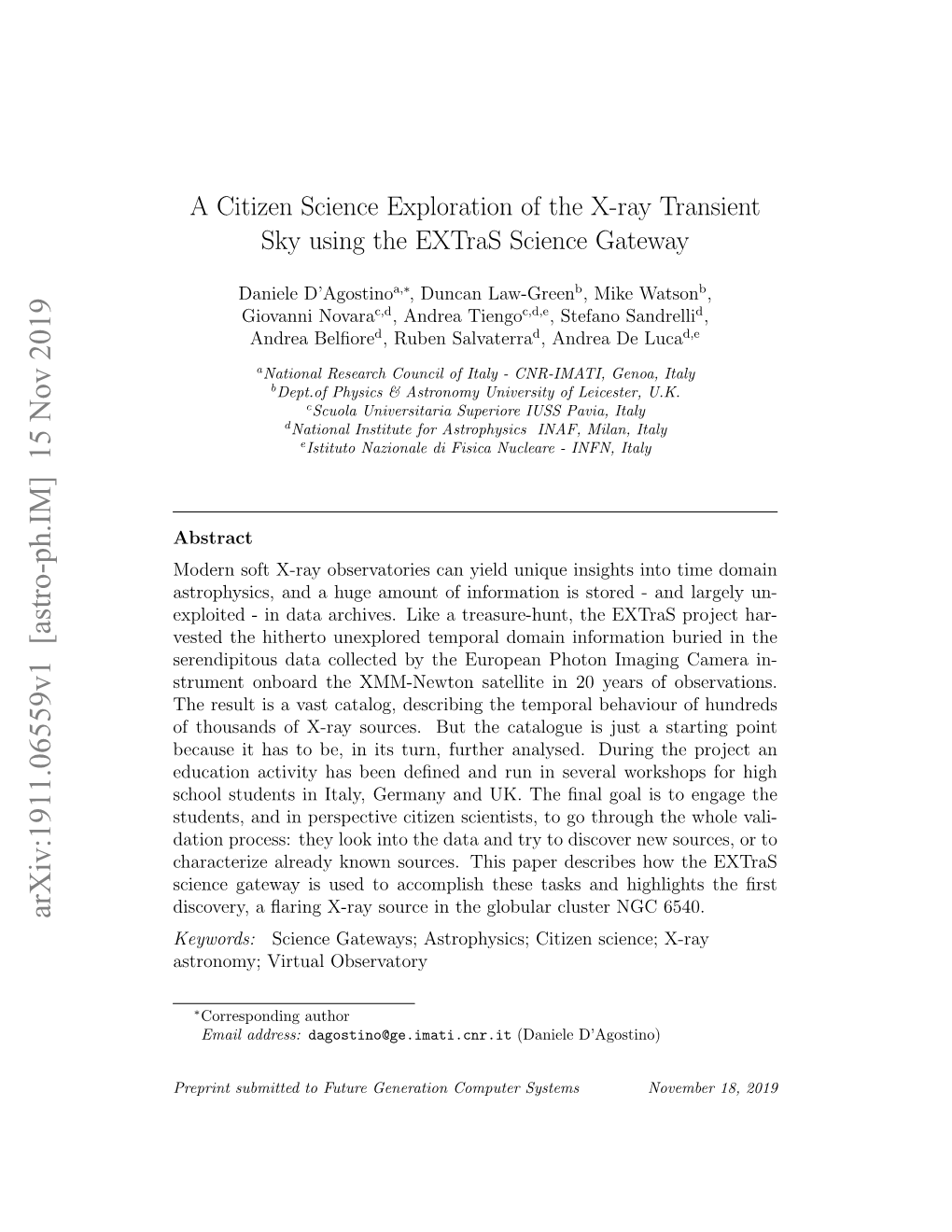 A Citizen Science Exploration of the X-Ray Transient Sky Using the Extras Science Gateway