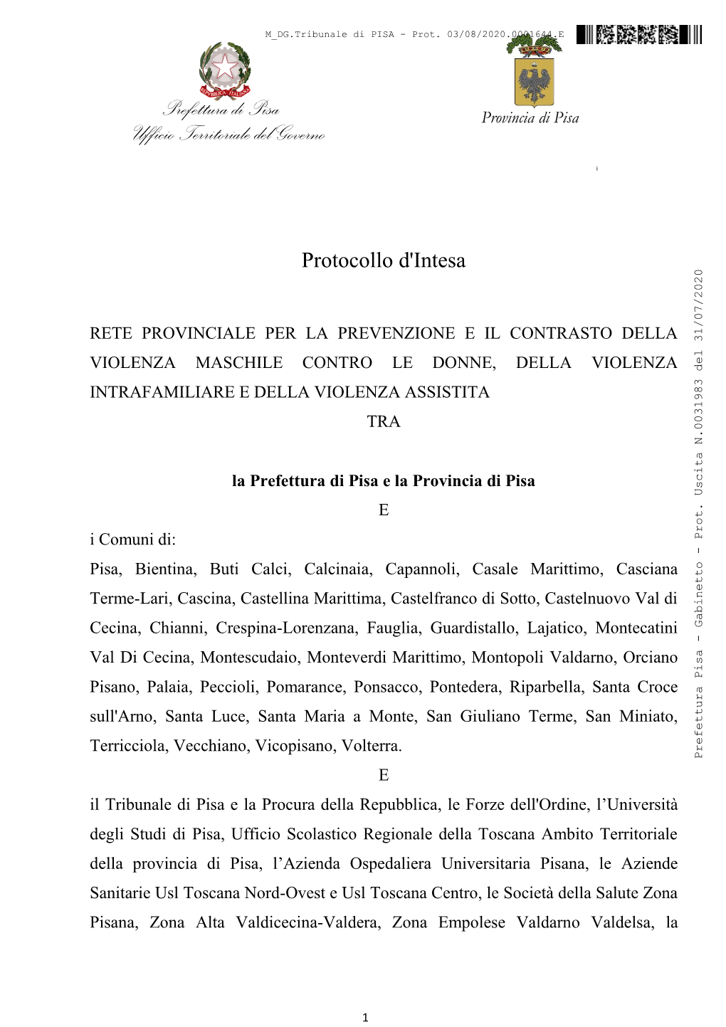 Prefettura Di Pisa Ufficio Territoriale Del Governo