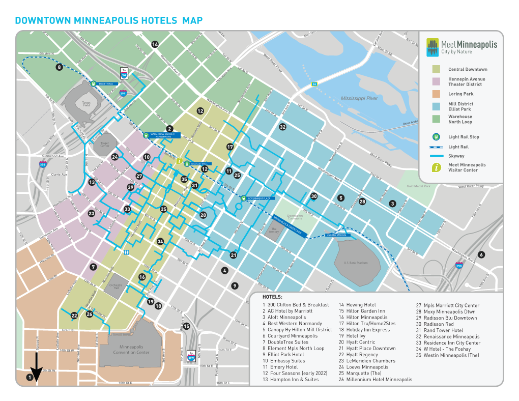 Downtown Minneapolis Hotels Map