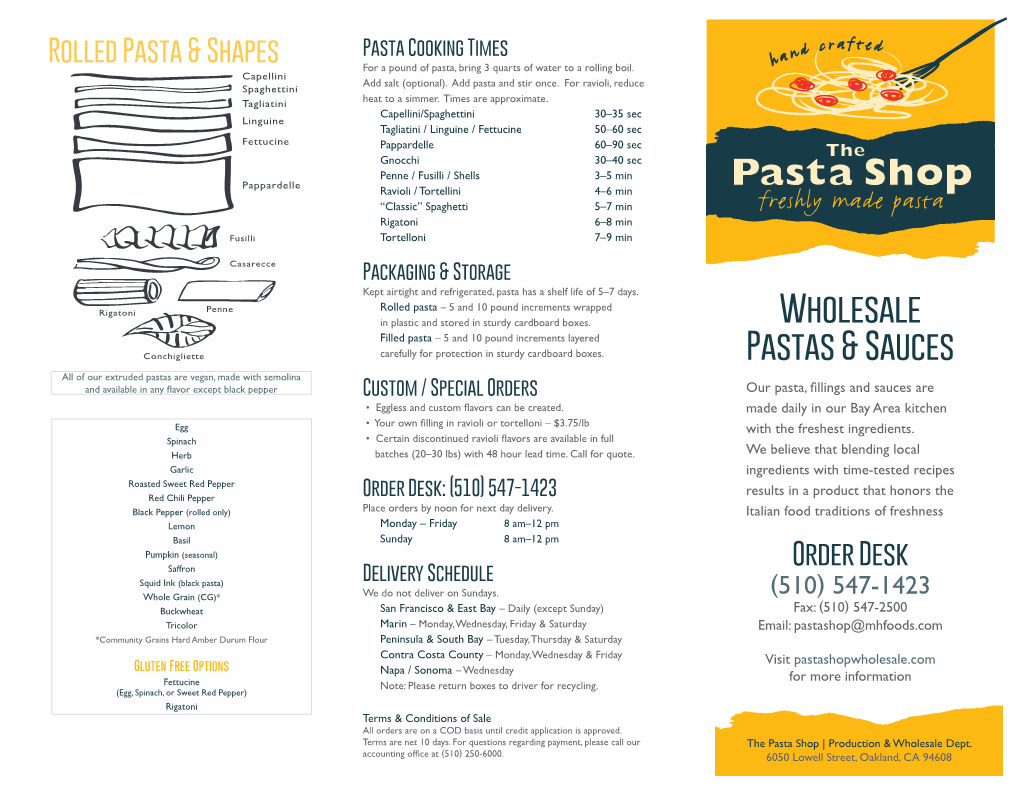 Wholesale Pastas & Sauces