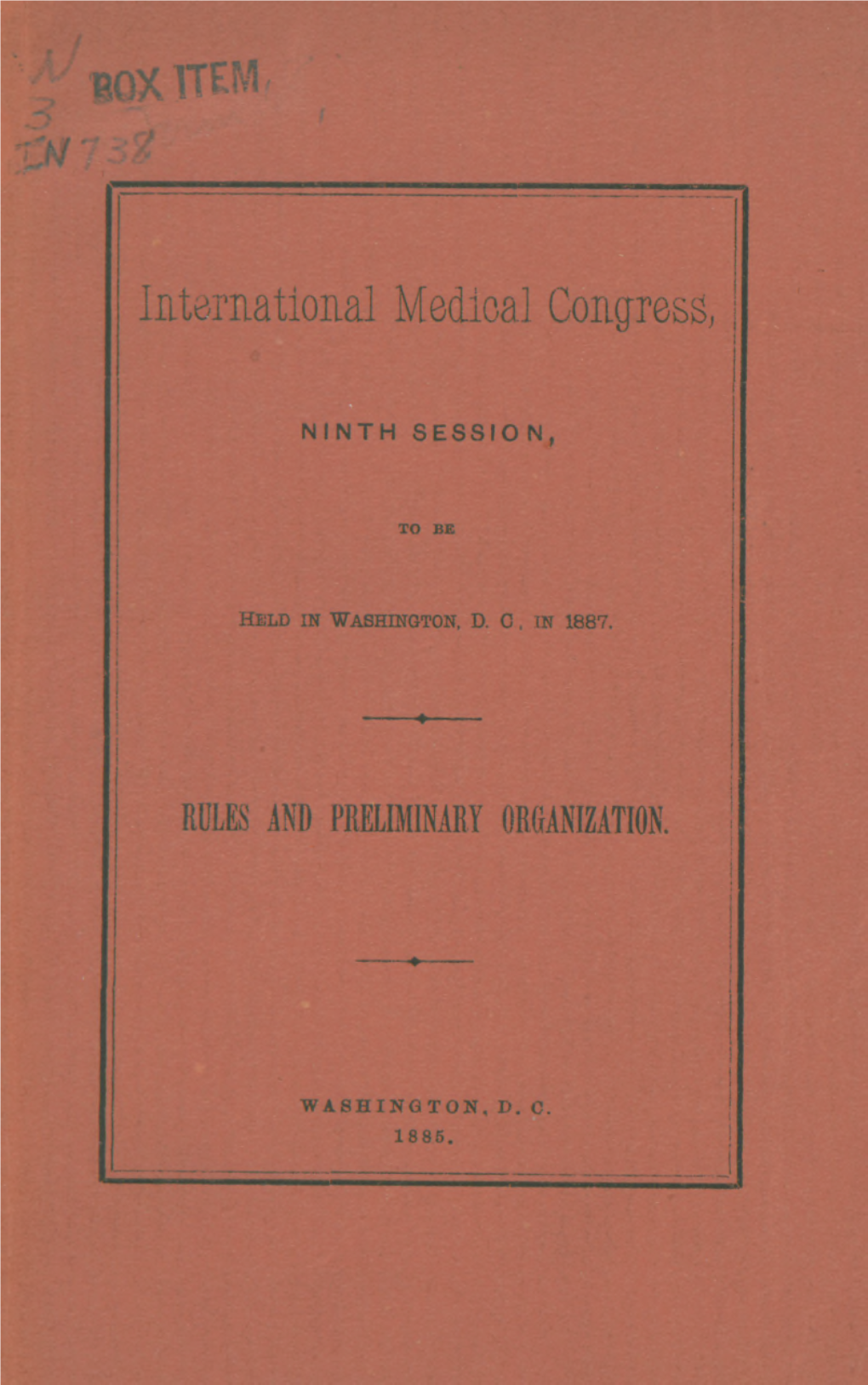 International Medical Congress, Ninth Session