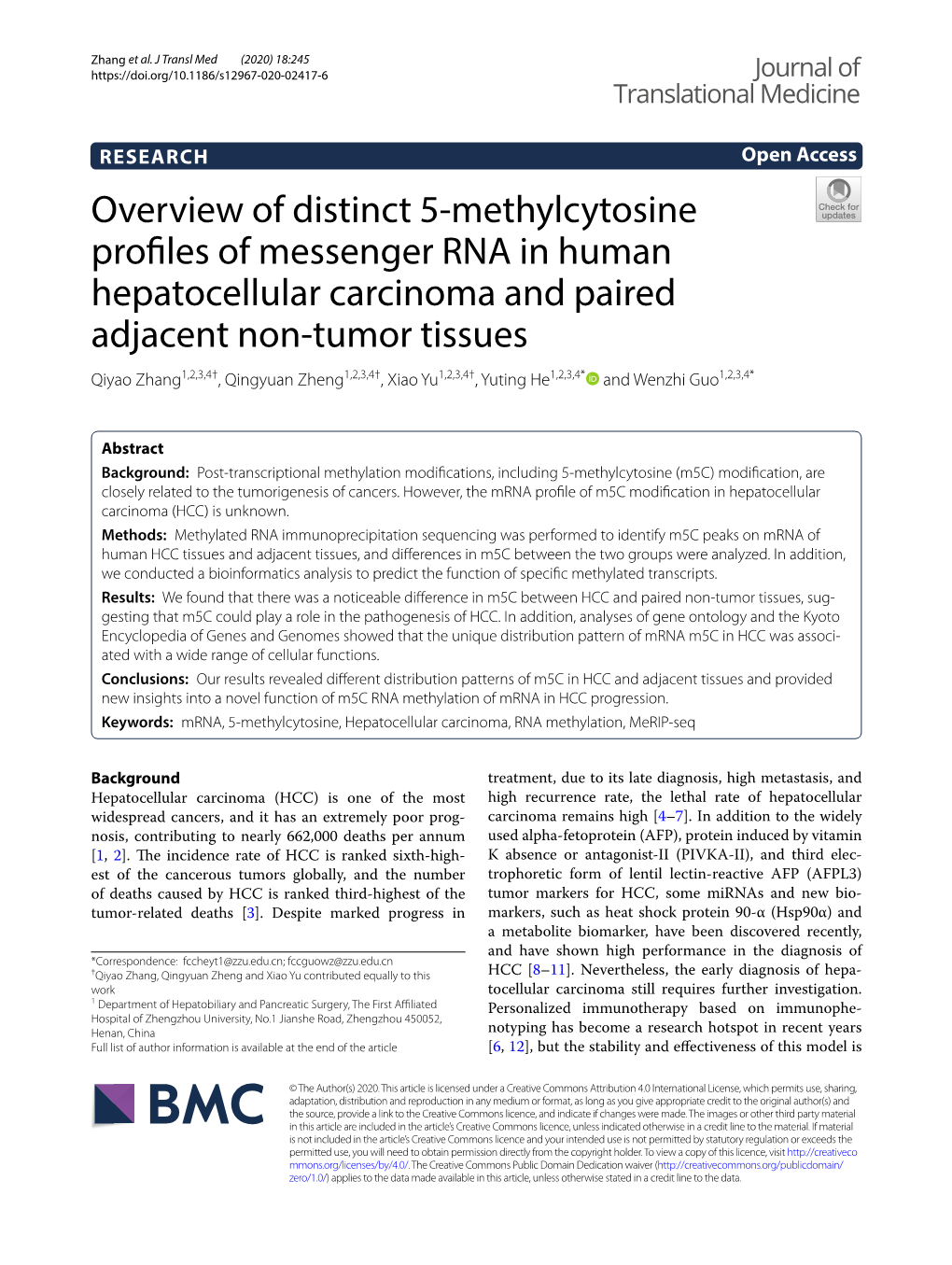 Overview of Distinct 5-Methylcytosine Profiles of Messenger RNA In