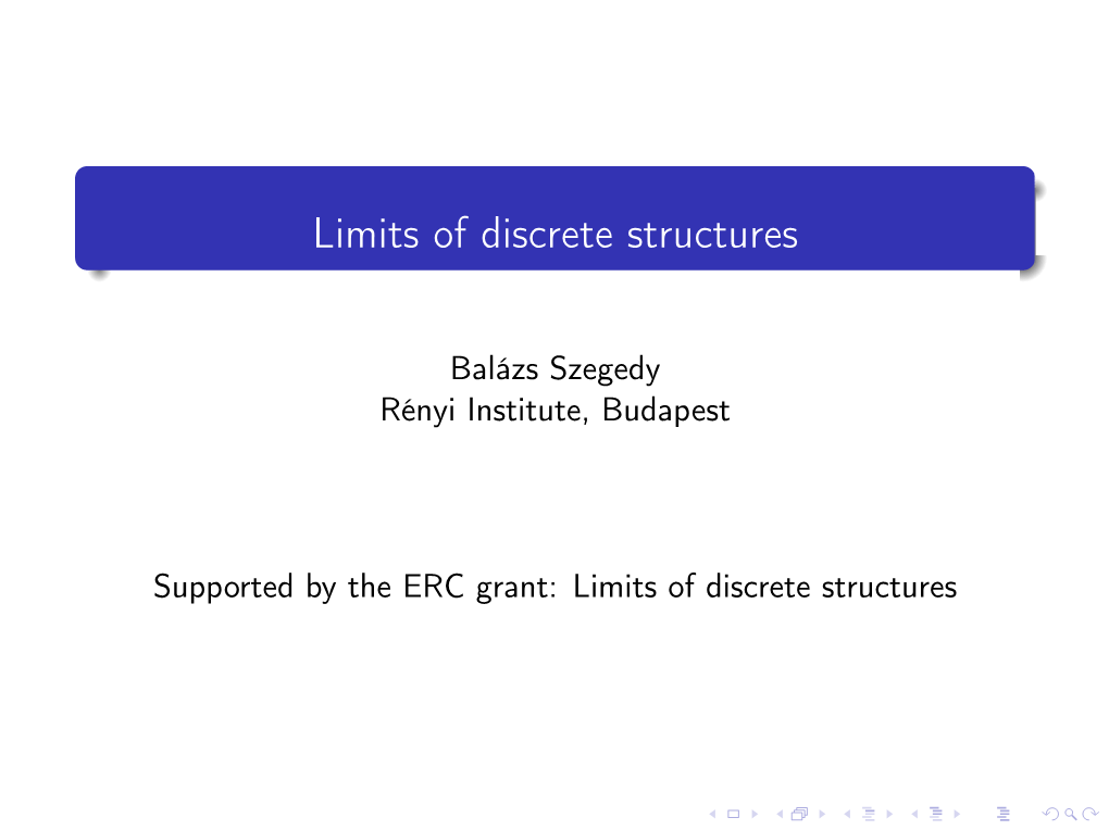 Limits of Discrete Structures