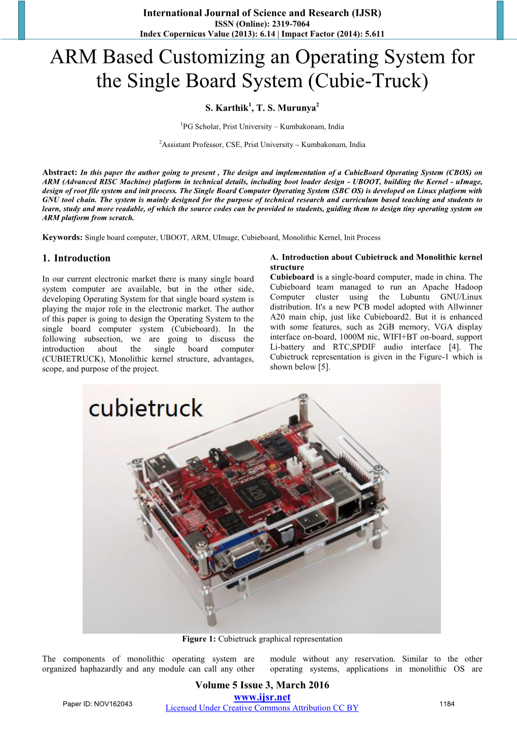 ARM Based Customizing an Operating System for the Single Board System (Cubie-Truck)