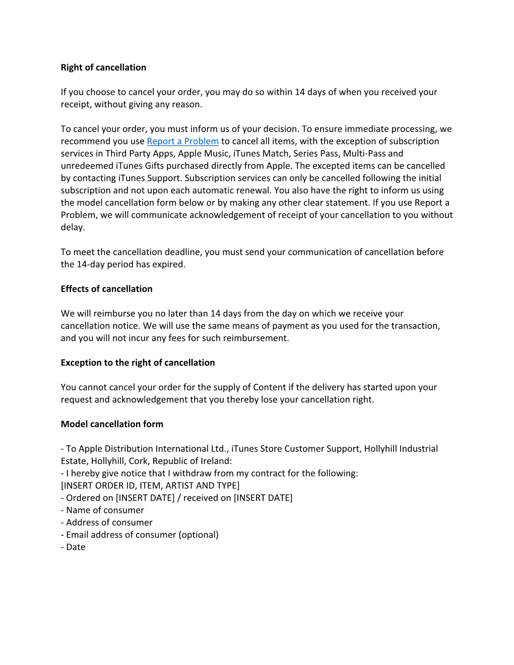 Right of Cancellation If You Choose to Cancel Your Order, You May Do So Within 14 Days of When You Received Your Receipt, Withou