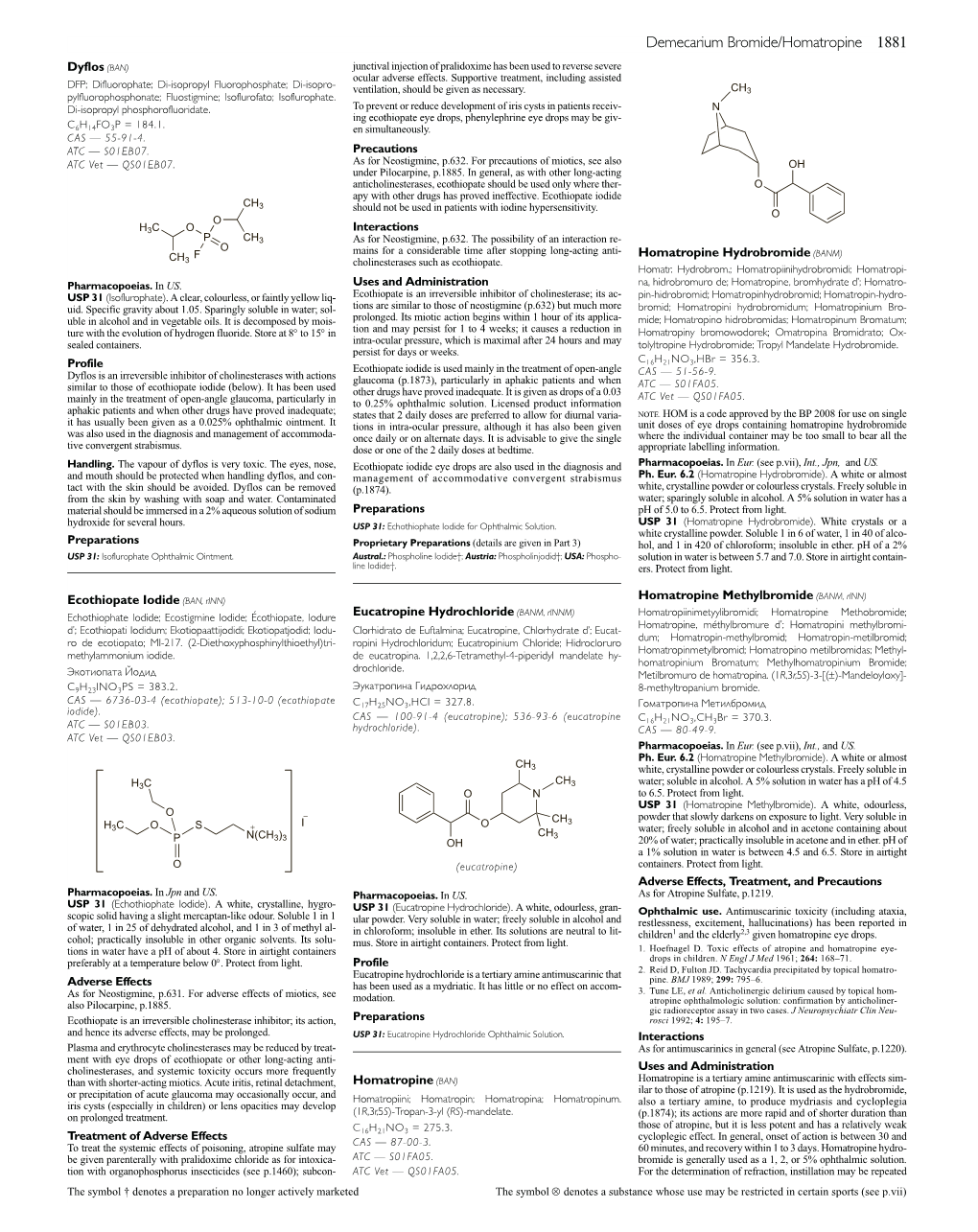 Demecarium Bromide/Homatropine 1881