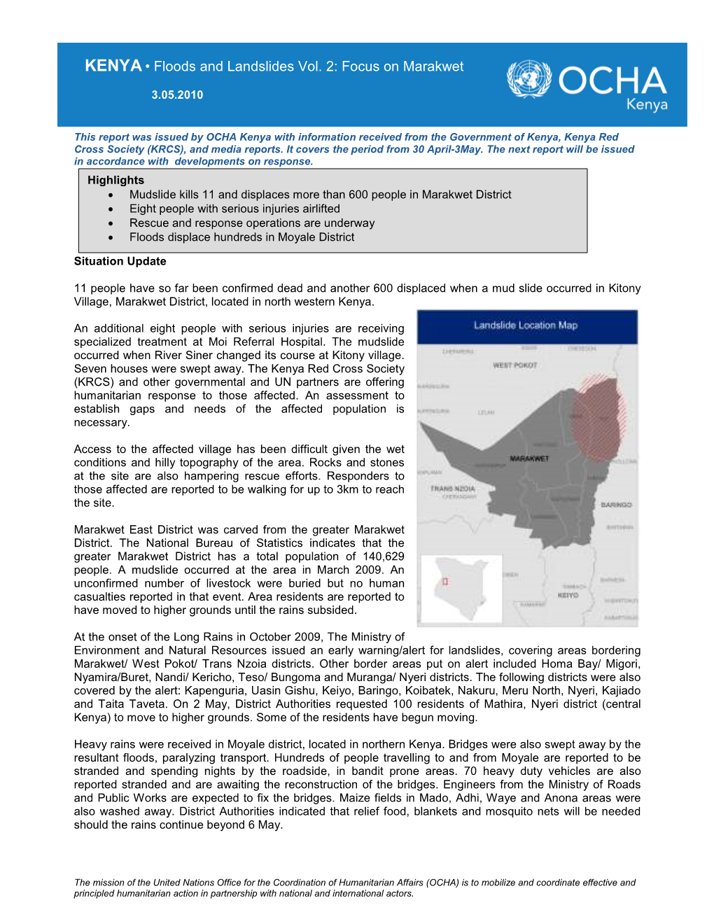 KENYA• Floods and Landslides Vol. 2