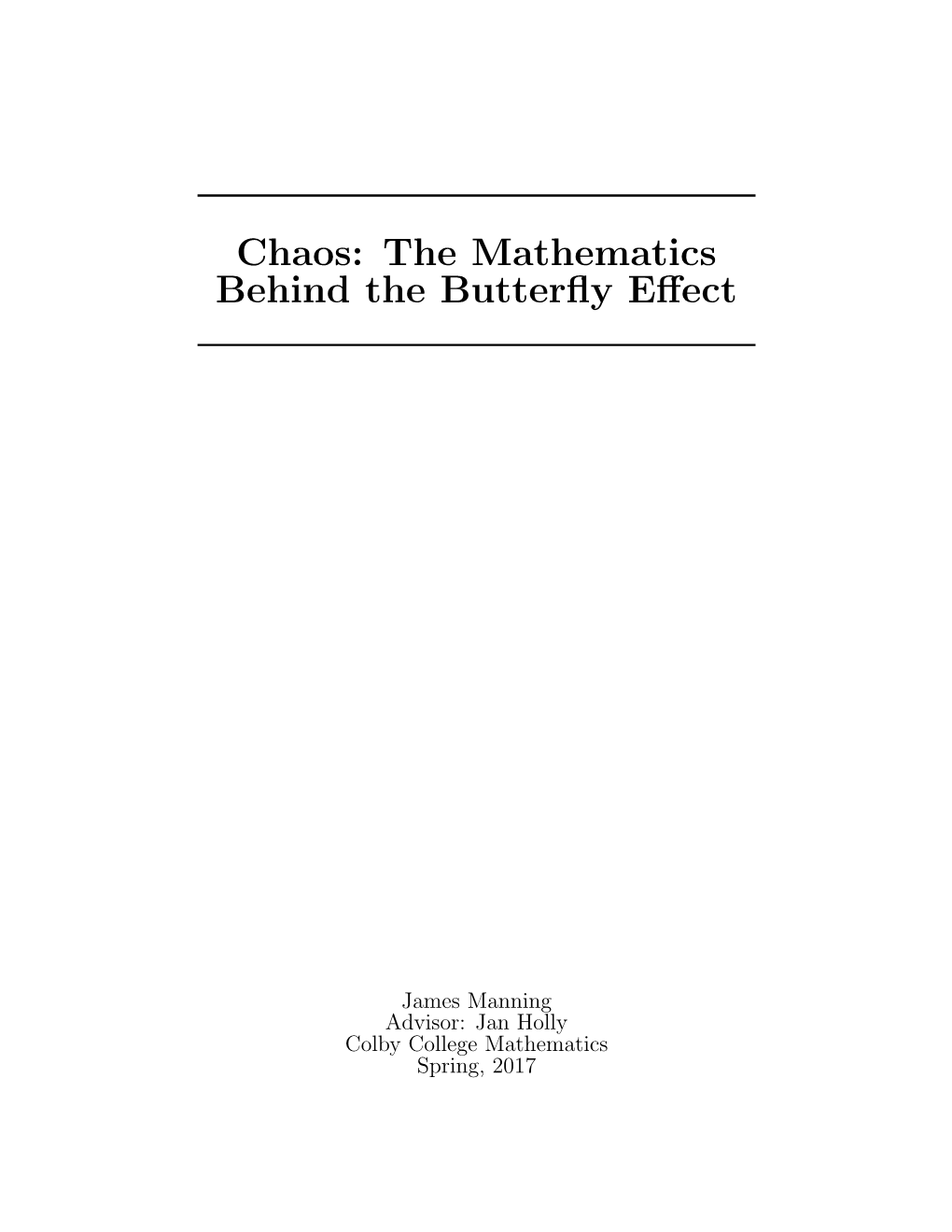 Chaos: the Mathematics Behind the Butterfly Effect