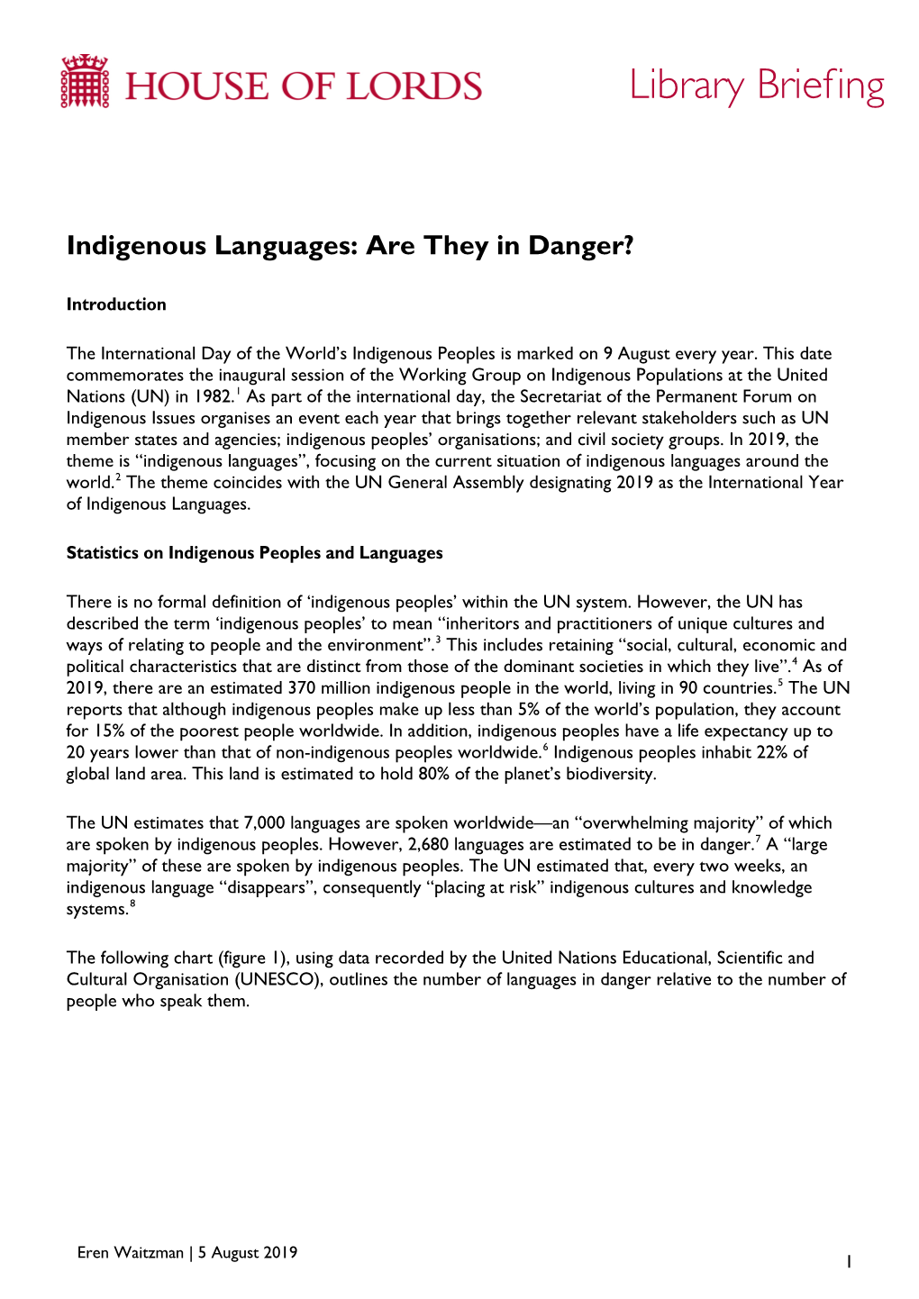 Indigenous Languages: Are They in Danger?