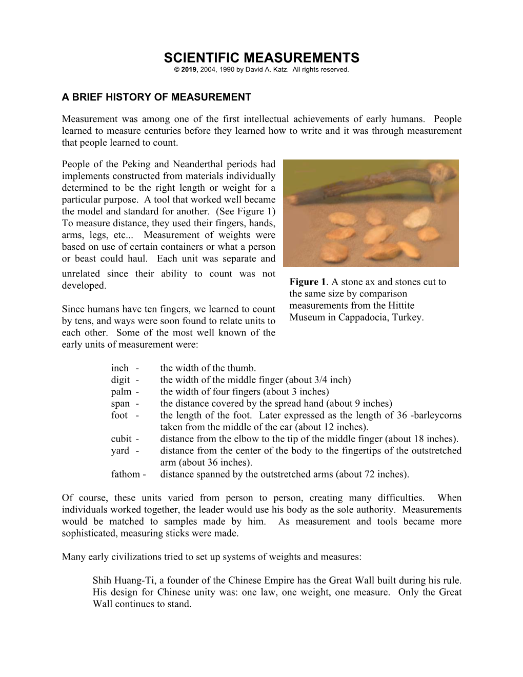 SCIENTIFIC MEASUREMENTS © 2019, 2004, 1990 by David A