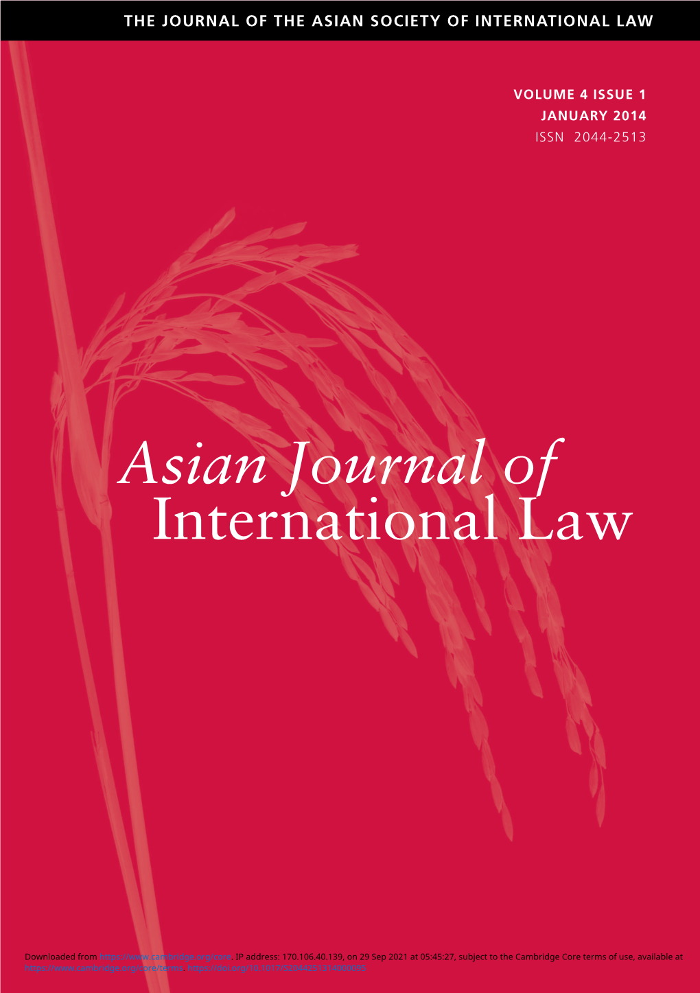 International Law Asian Journal Of