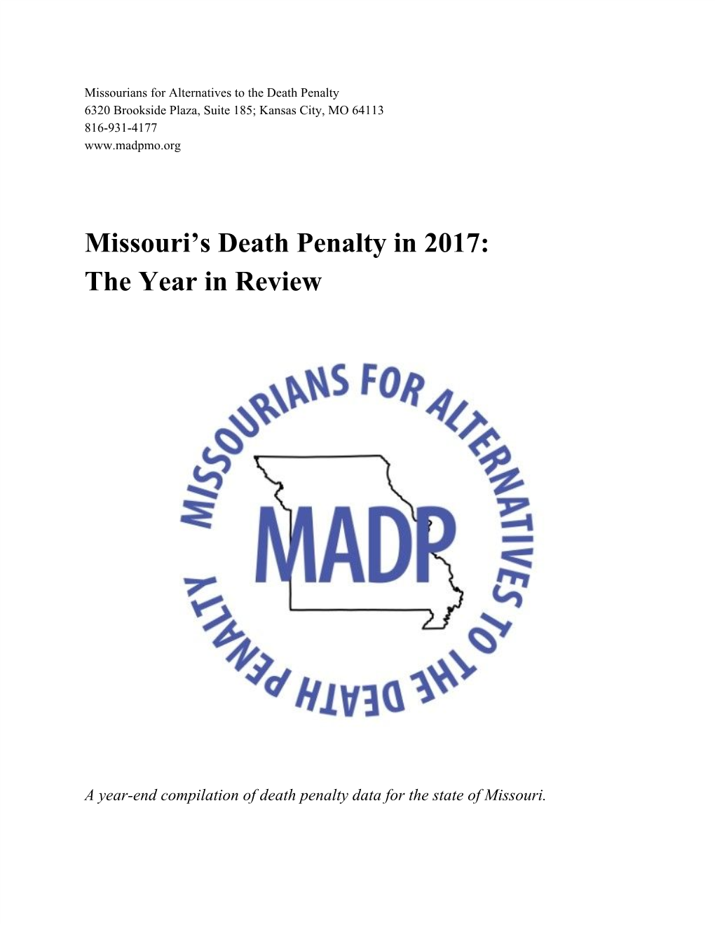 Missouri's Death Penalty in 2017: the Year in Review