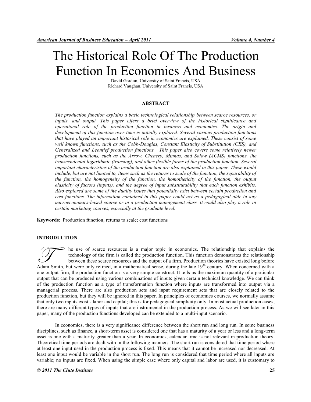 The Historical Role of the Production Function in Economics and Business