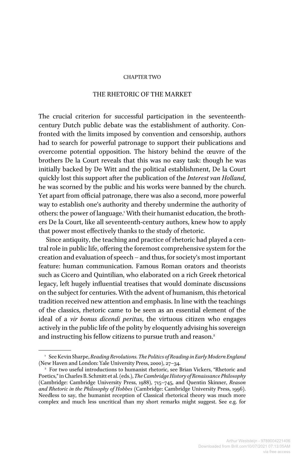 Downloaded from Brill.Com10/07/2021 07:13:05AM Via Free Access 70 Chapter Two