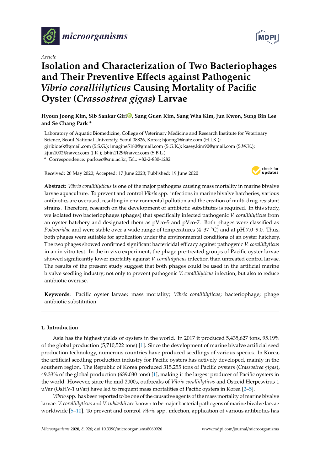 Isolation and Characterization of Two Bacteriophages and Their