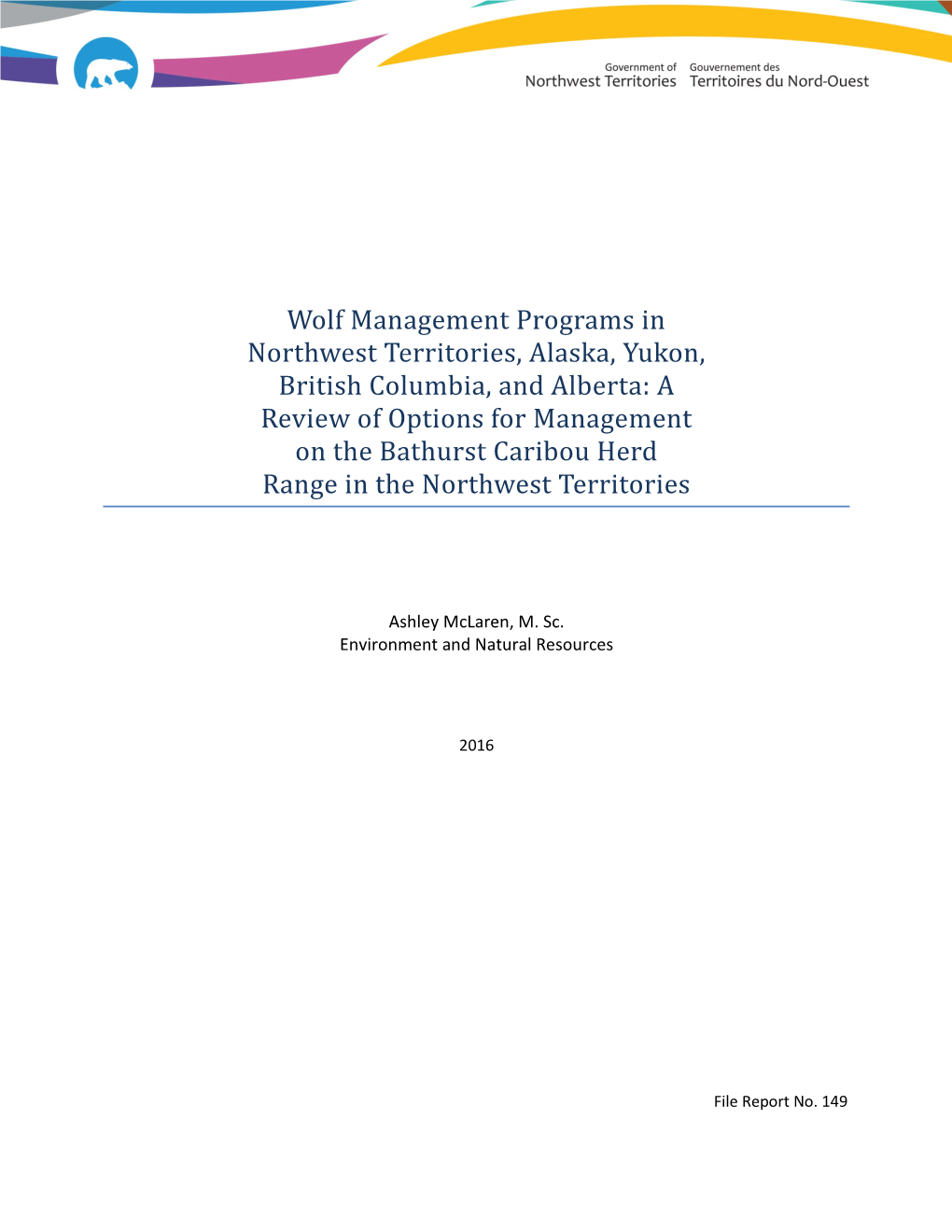 Wolf Management Programs In